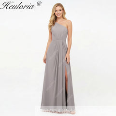 HEULORIA Long Bridemaid dress one shoulder chiffon party dress formal dress ED-124