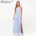 HEULORIA Long Bridemaid dress one shoulder chiffon party dress formal dress ED-124