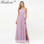 HEULORIA Long Bridemaid dress one shoulder chiffon party dress formal dress ED-124