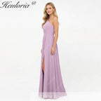 HEULORIA Long Bridemaid dress one shoulder chiffon party dress formal dress ED-124