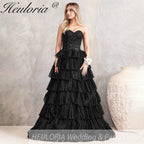 HEULORIA long tired prom dress strapless lace evening dress luxury formal dress ED-95
