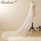 Lace Edge Two Tier Bridal Cathedral Length 118" Wedding Veils With Blusher VL-9