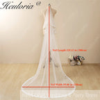 Lace Edge Two Tier Bridal Cathedral Length 118" Wedding Veils With Blusher VL-9