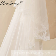 Lace Edge Two Tier Bridal Cathedral Length 118" Wedding Veils With Blusher VL-9