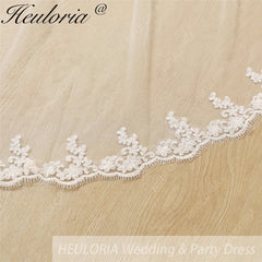 Lace Edge Two Tier Bridal Cathedral Length 118" Wedding Veils With Blusher VL-9