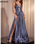 heuloria-Deep V-Neck Glitter A-Line Prom Dress with Slit-ed-198