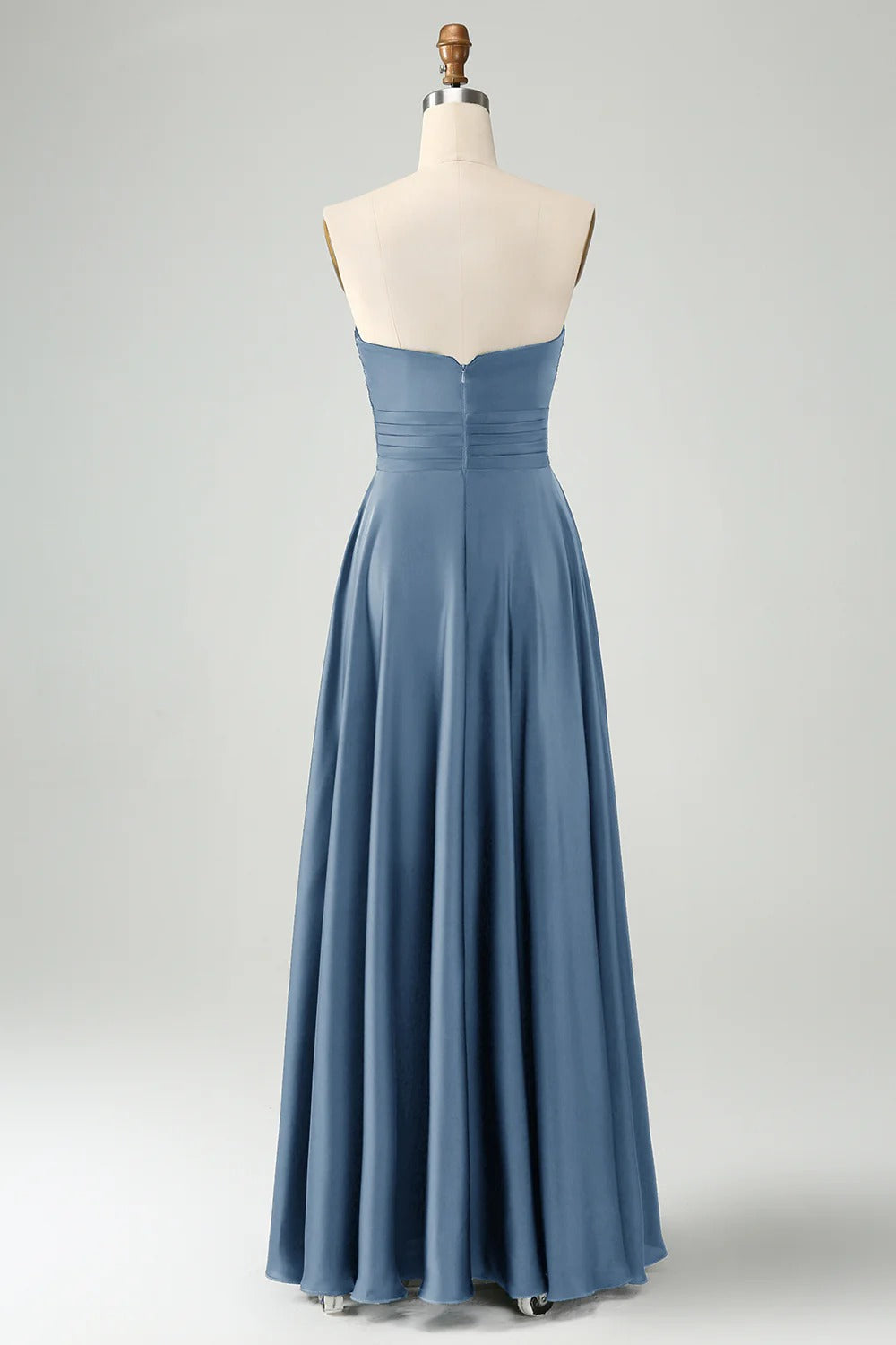 HEULORIA Strapless Twisted Knot Cut-Out Satin A-Line Floor-Length Bridesmaid & Evening Gown ED-265