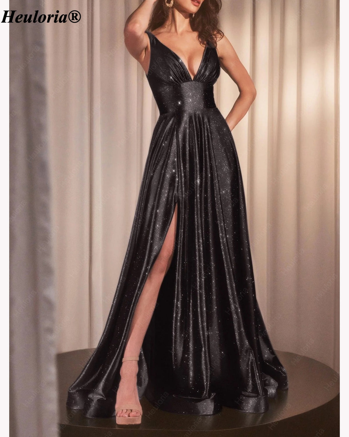 heuloria-Deep V-Neck Glitter A-Line Prom Dress with Slit-ed-198