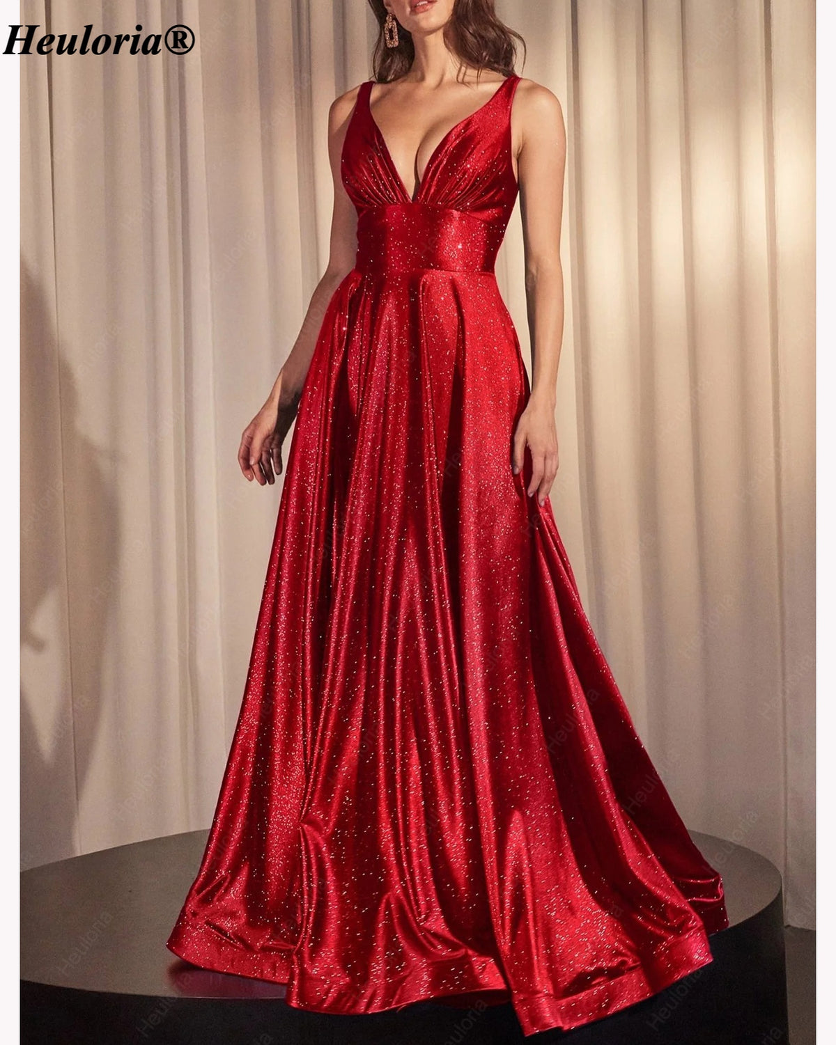heuloria-Deep V-Neck Glitter A-Line Prom Dress with Slit-ed-198