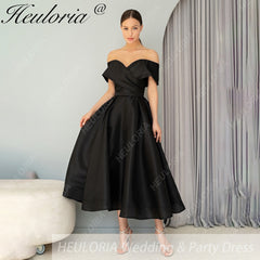 HEULORIA short evening dress off shoulder satin party dress homecoming dress ED-3