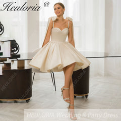 HEULORIA short evening dress strap satin party dress homecoming dress ED-4