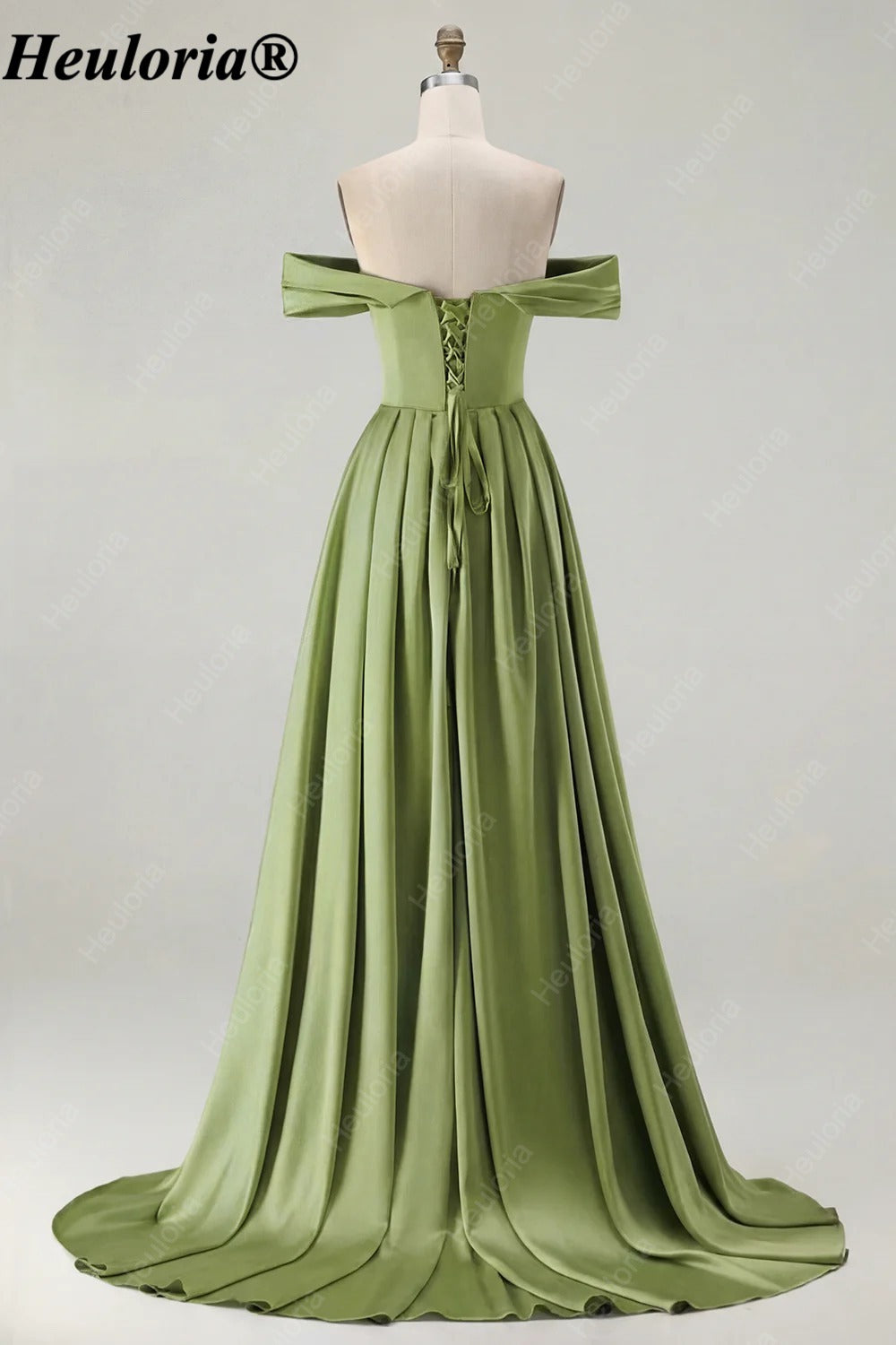 HEULORIA Off-the-Shoulder Satin A-Line Prom Dress with Slit ED-533