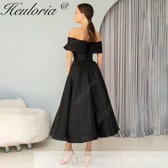 HEULORIA short evening dress off shoulder satin party dress homecoming dress ED-3