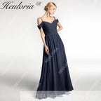 HEULORIA Long Bridemaid dress sweetheart neck chiffon party dress formal dress ED-122