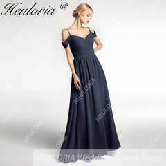 HEULORIA Long Bridemaid dress sweetheart neck chiffon party dress formal dress ED-122