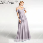 HEULORIA Long Bridemaid dress sweetheart neck chiffon party dress formal dress ED-122