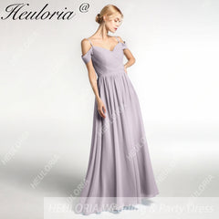 HEULORIA Long Bridemaid dress sweetheart neck chiffon party dress formal dress ED-122