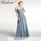 HEULORIA Long Bridemaid dress sweetheart neck chiffon party dress formal dress ED-122