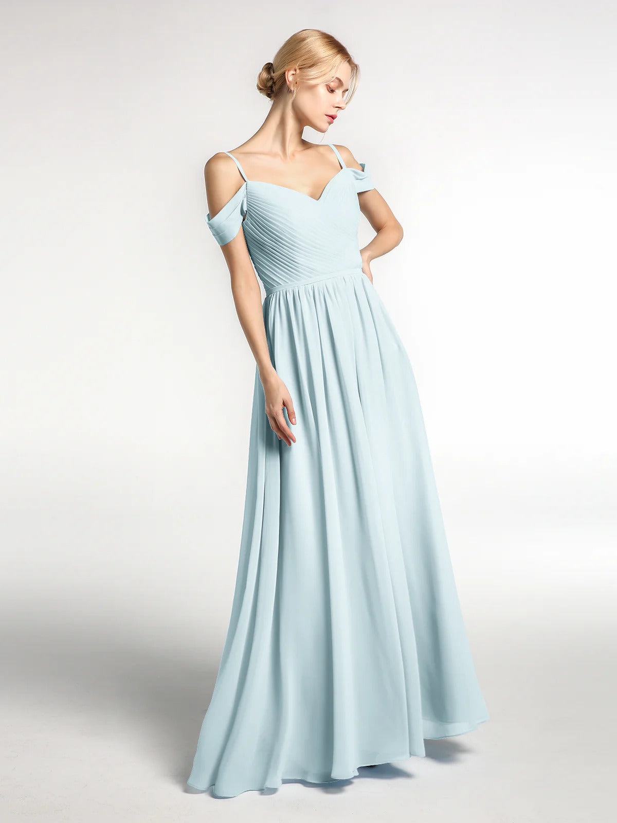 HEULORIA Long Bridemaid dress sweetheart neck chiffon party dress formal dress ED-122