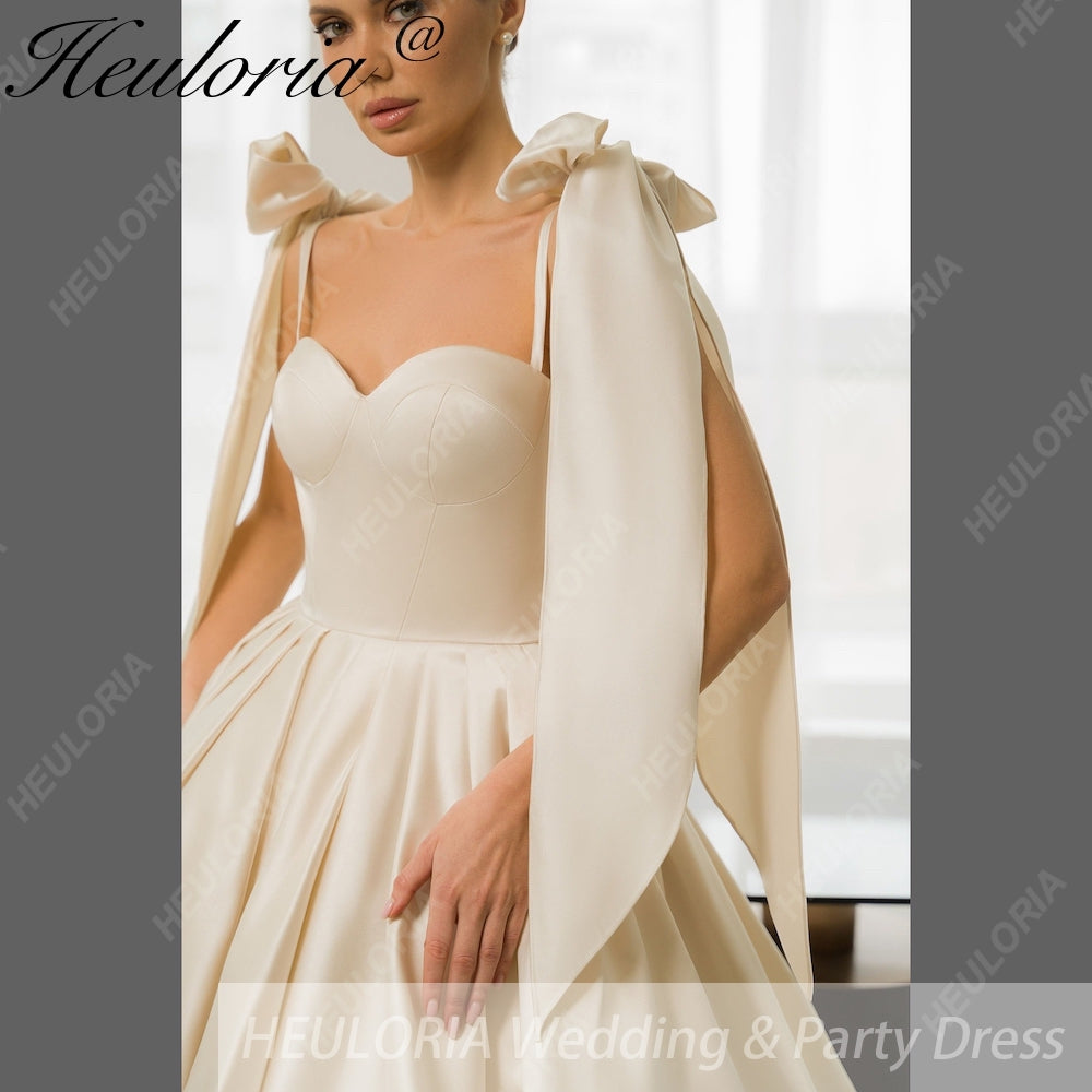 HEULORIA short evening dress strap satin party dress homecoming dress ED-4