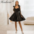 HEULORIA short evening dress strap satin party dress homecoming dress ED-4