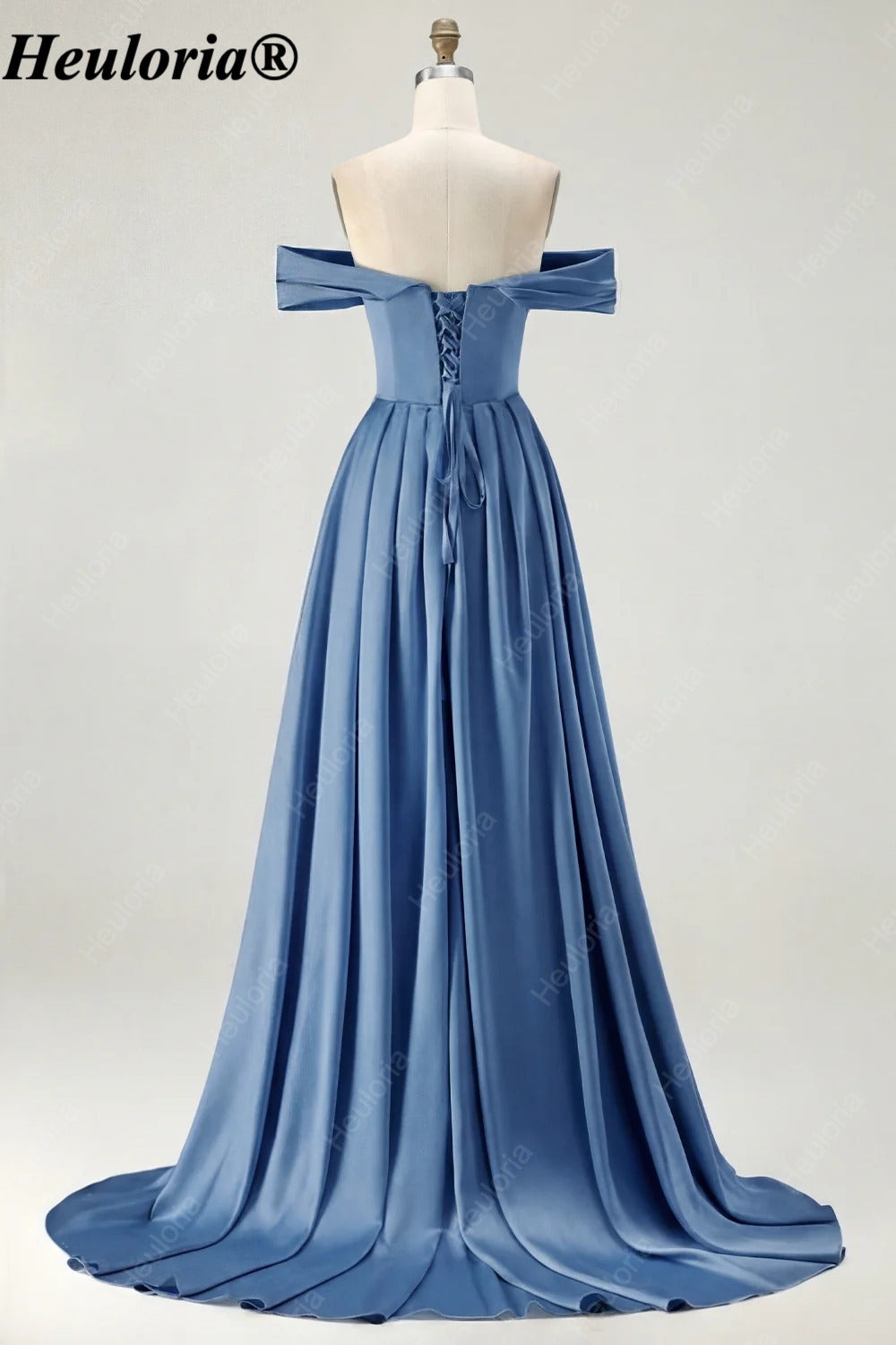HEULORIA Off-the-Shoulder Satin A-Line Prom Dress with Slit ED-533