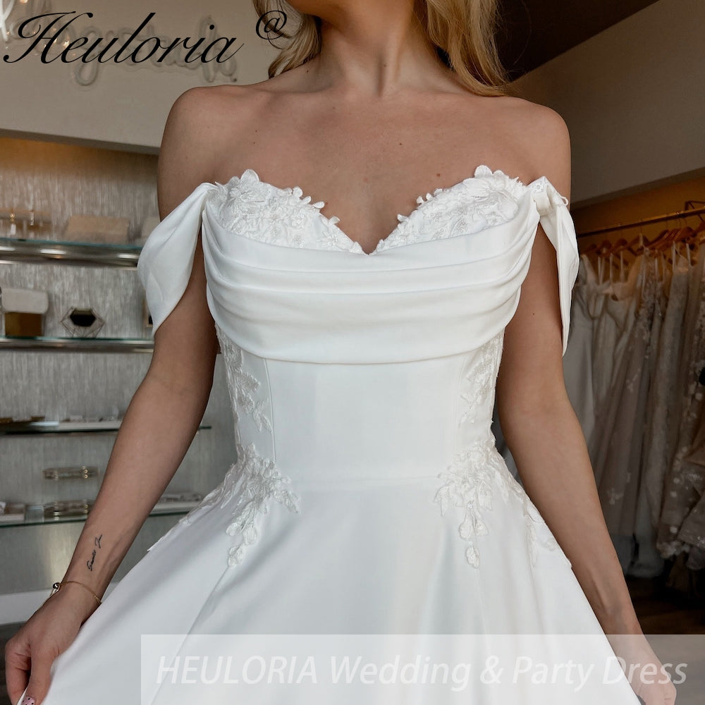 Elegant Boho A line Wedding Dress lace applique chiffon bride dress robe de mariee A line Wedding Bridal Gown AL-989