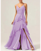 heuloria-dV-Neck Cascading Ruffle Bridesmaid Dress with Slit-ed-538