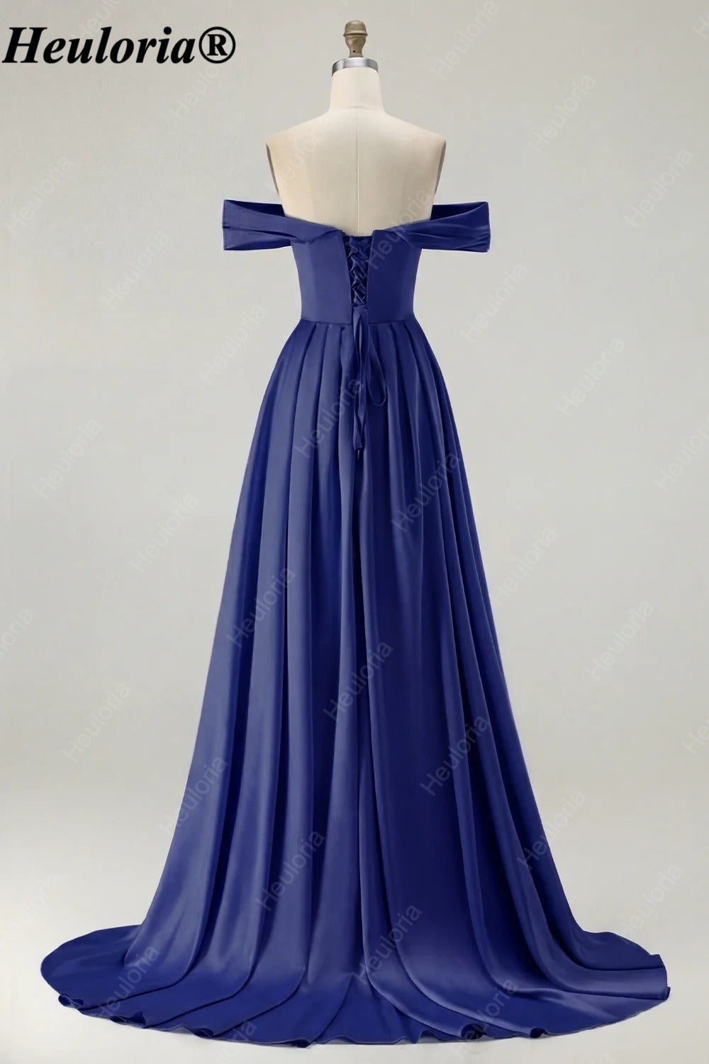 HEULORIA Off-the-Shoulder Satin A-Line Prom Dress with Slit ED-533