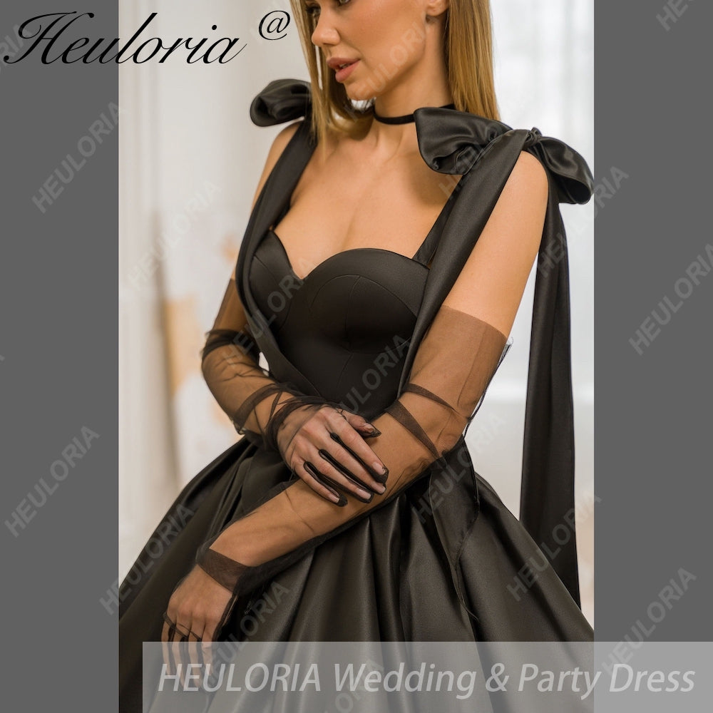 HEULORIA short evening dress strap satin party dress homecoming dress ED-4