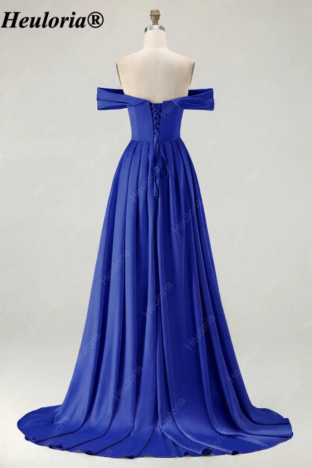 HEULORIA Off-the-Shoulder Satin A-Line Prom Dress with Slit ED-533
