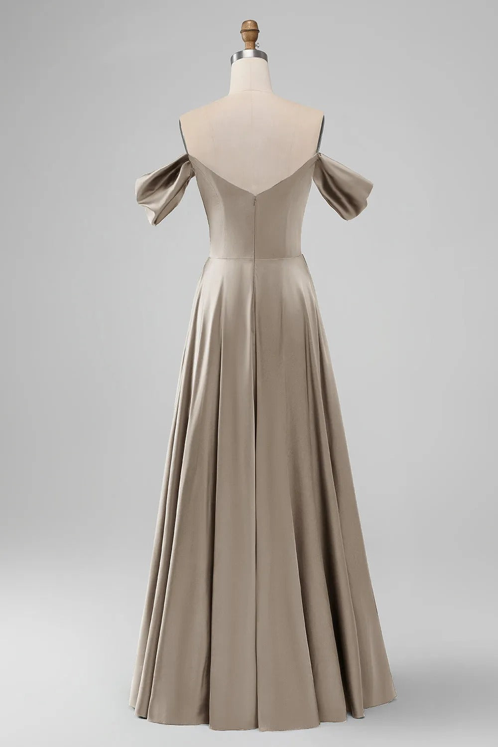 HEULORIA Elegant Off-The-Shoulder Pleated Satin Gown - Sweetheart Neckline A-Line Formal Evening Dress ED-232