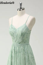 heuloria-Dusty Sage Floral Bridesmaid Dress with Keyhole Back and Slit-ed-554