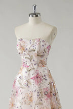 HEULORIA Enchanting Strapless Floral Embroidery Sequined A-Line Evening Gown - Romantic Prom & Wedding Guest Dress ED-643