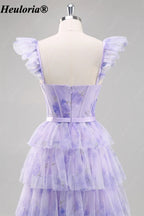 heuloria-Lavender Floral Tulle Corset Prom Dress with Tiered Ruffles-ed-582