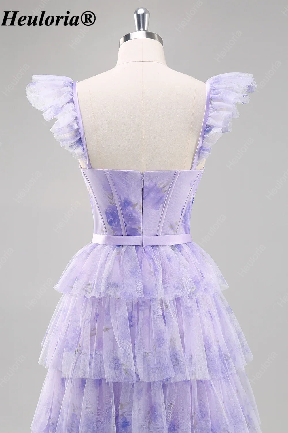 heuloria-Lavender Floral Tulle Corset Prom Dress with Tiered Ruffles-ed-582