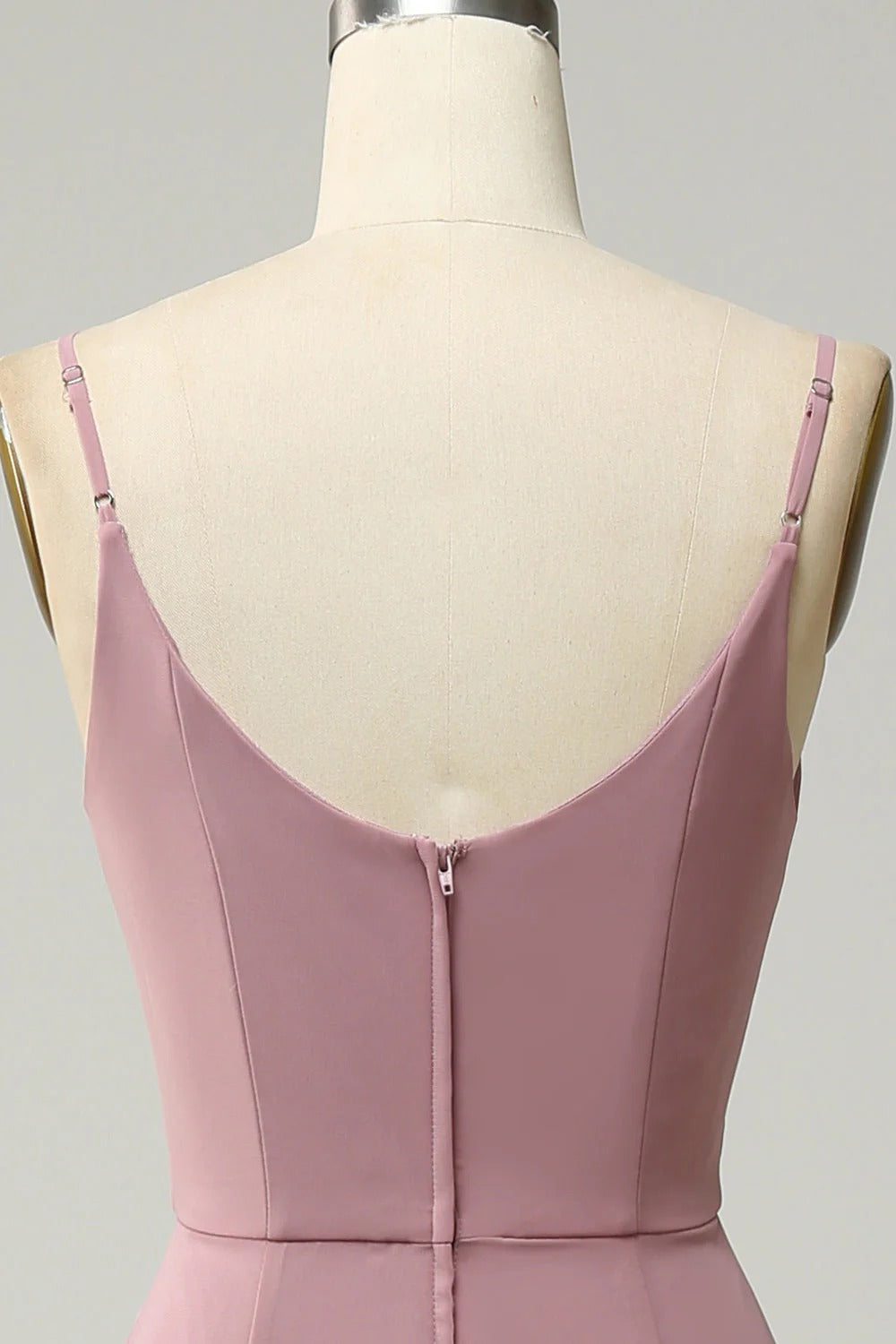 HEULORIA Dusty Rose Cowl Neck Spaghetti Strap Chiffon Bridesmaid Dress - Elegant Floor-Length Evening Gown ED-248