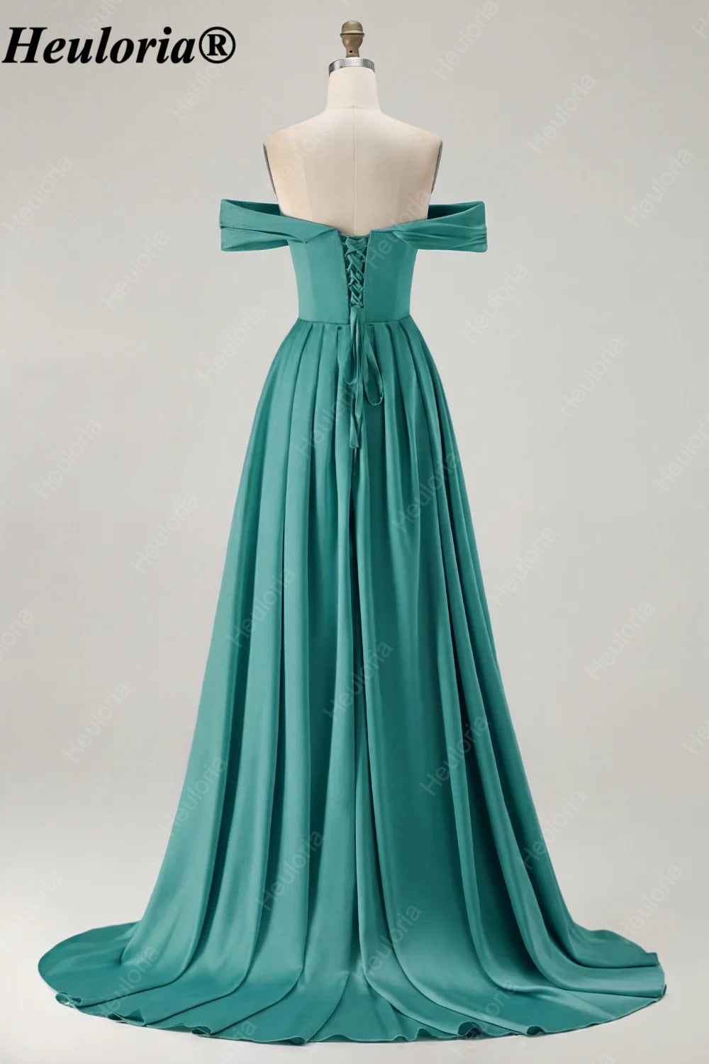 HEULORIA Off-the-Shoulder Satin A-Line Prom Dress with Slit ED-533