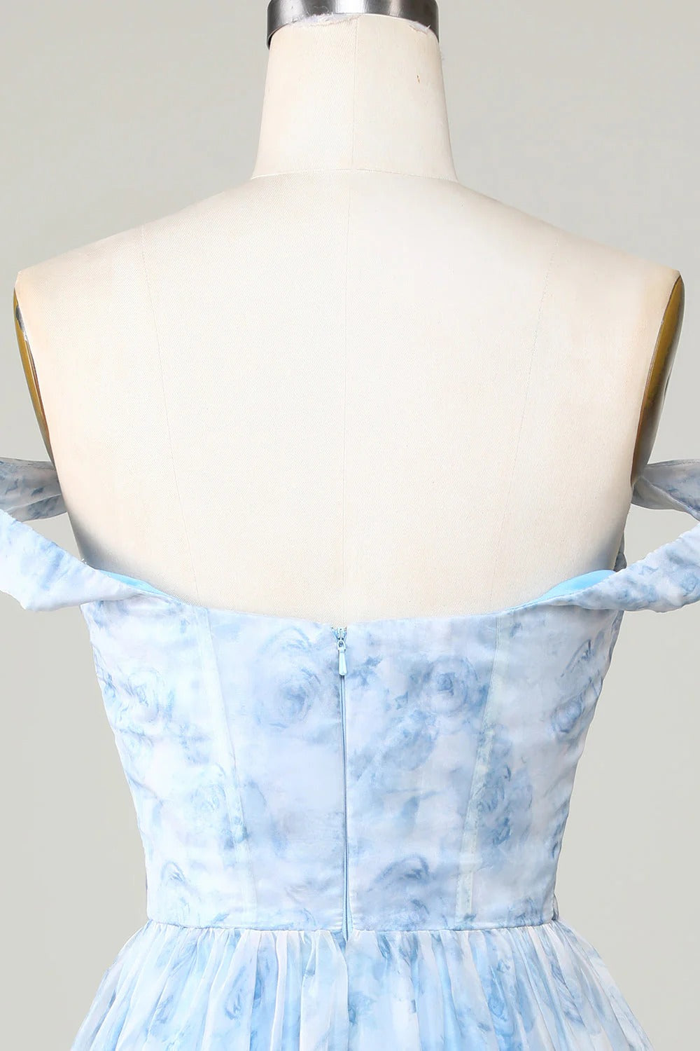 HEULORIA Ethereal Watercolor Floral Off-the-Shoulder Tiered Mini Dress ED-600