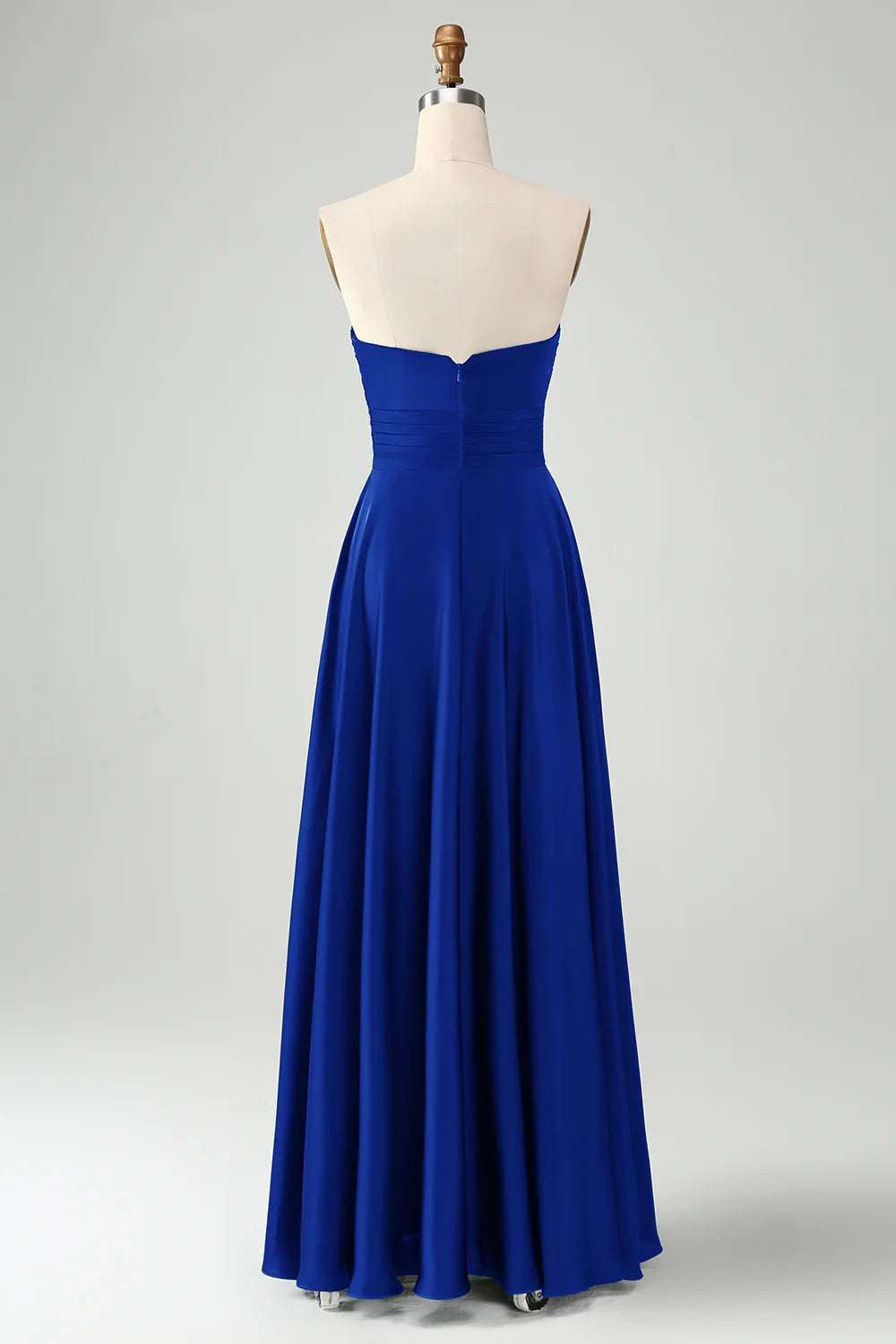 HEULORIA Strapless Twisted Knot Cut-Out Satin A-Line Floor-Length Bridesmaid & Evening Gown ED-265