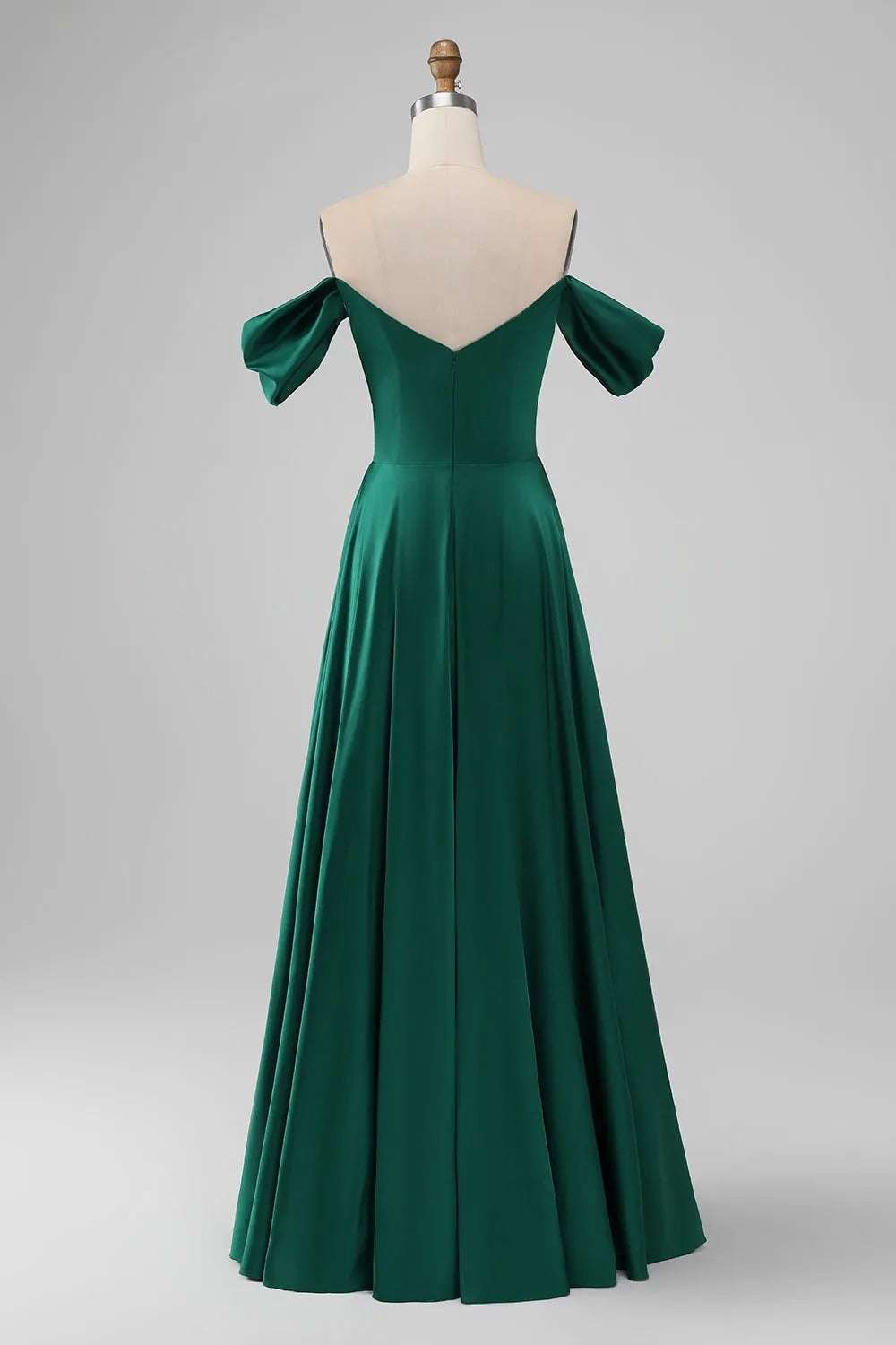 HEULORIA Elegant Off-The-Shoulder Pleated Satin Gown - Sweetheart Neckline A-Line Formal Evening Dress ED-232