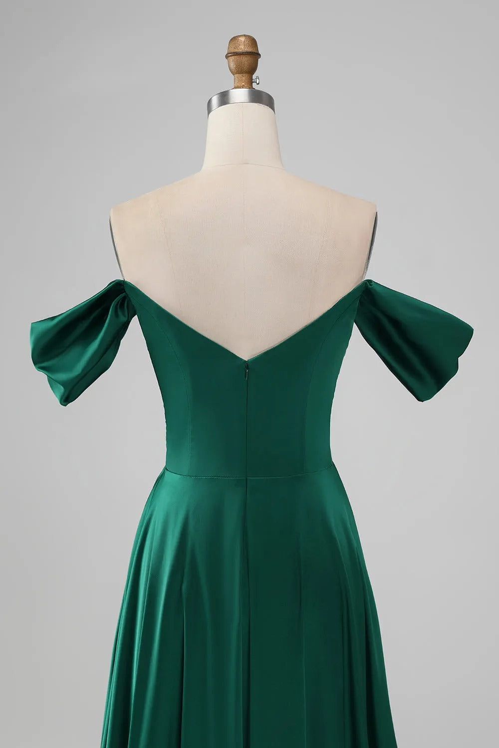 HEULORIA Elegant Off-The-Shoulder Pleated Satin Gown - Sweetheart Neckline A-Line Formal Evening Dress ED-232