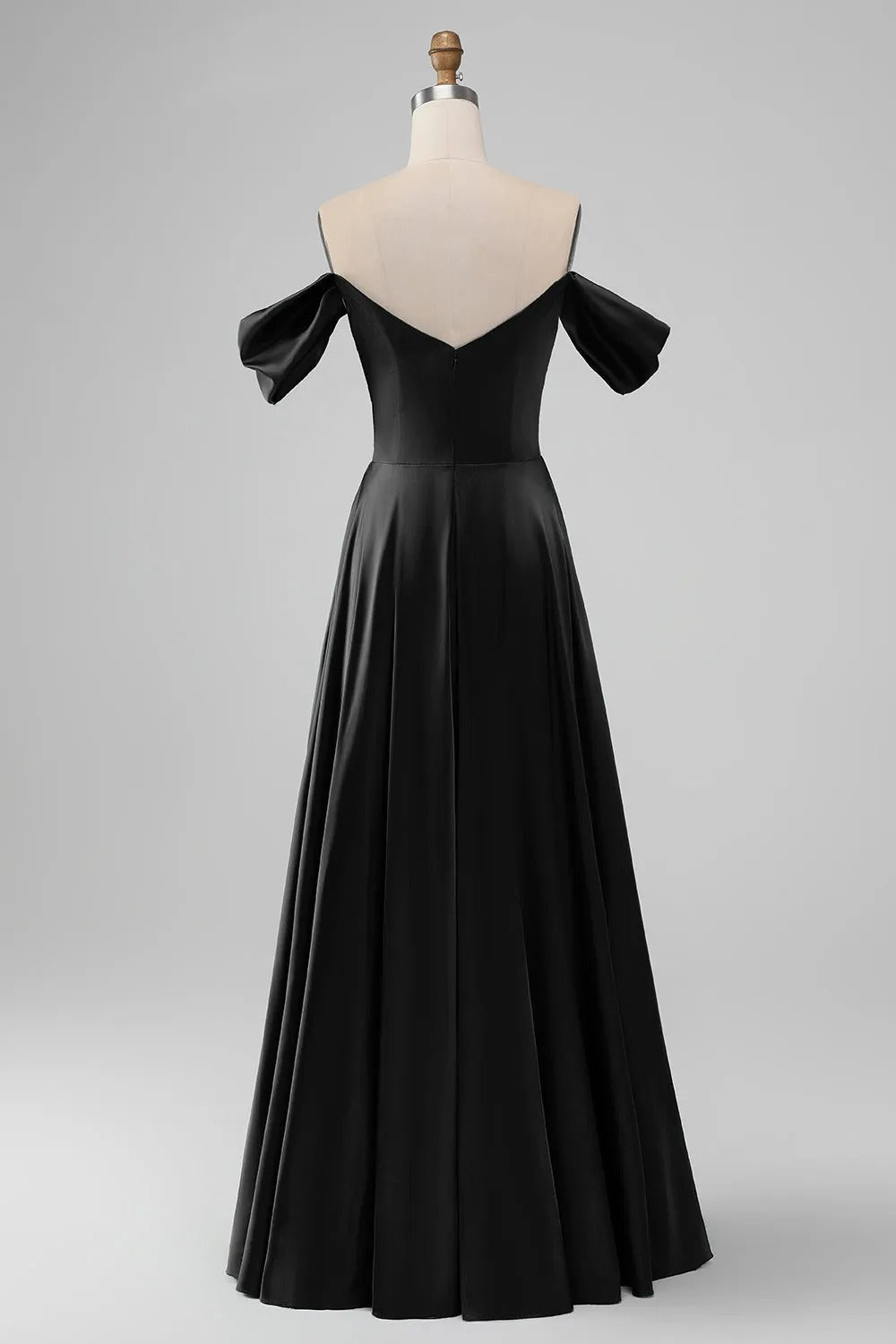 HEULORIA Elegant Off-The-Shoulder Pleated Satin Gown - Sweetheart Neckline A-Line Formal Evening Dress ED-232