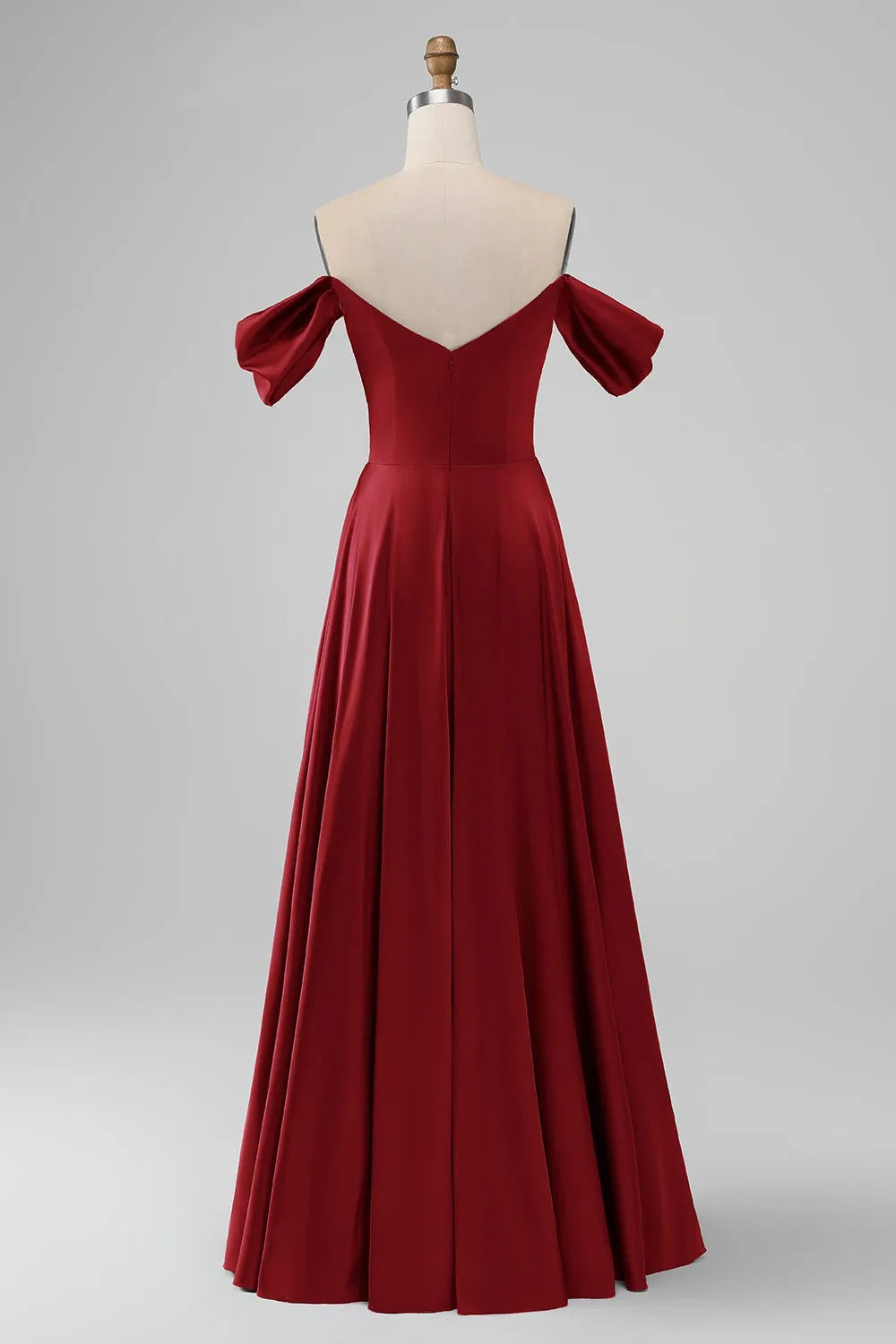 HEULORIA Elegant Off-The-Shoulder Pleated Satin Gown - Sweetheart Neckline A-Line Formal Evening Dress ED-232