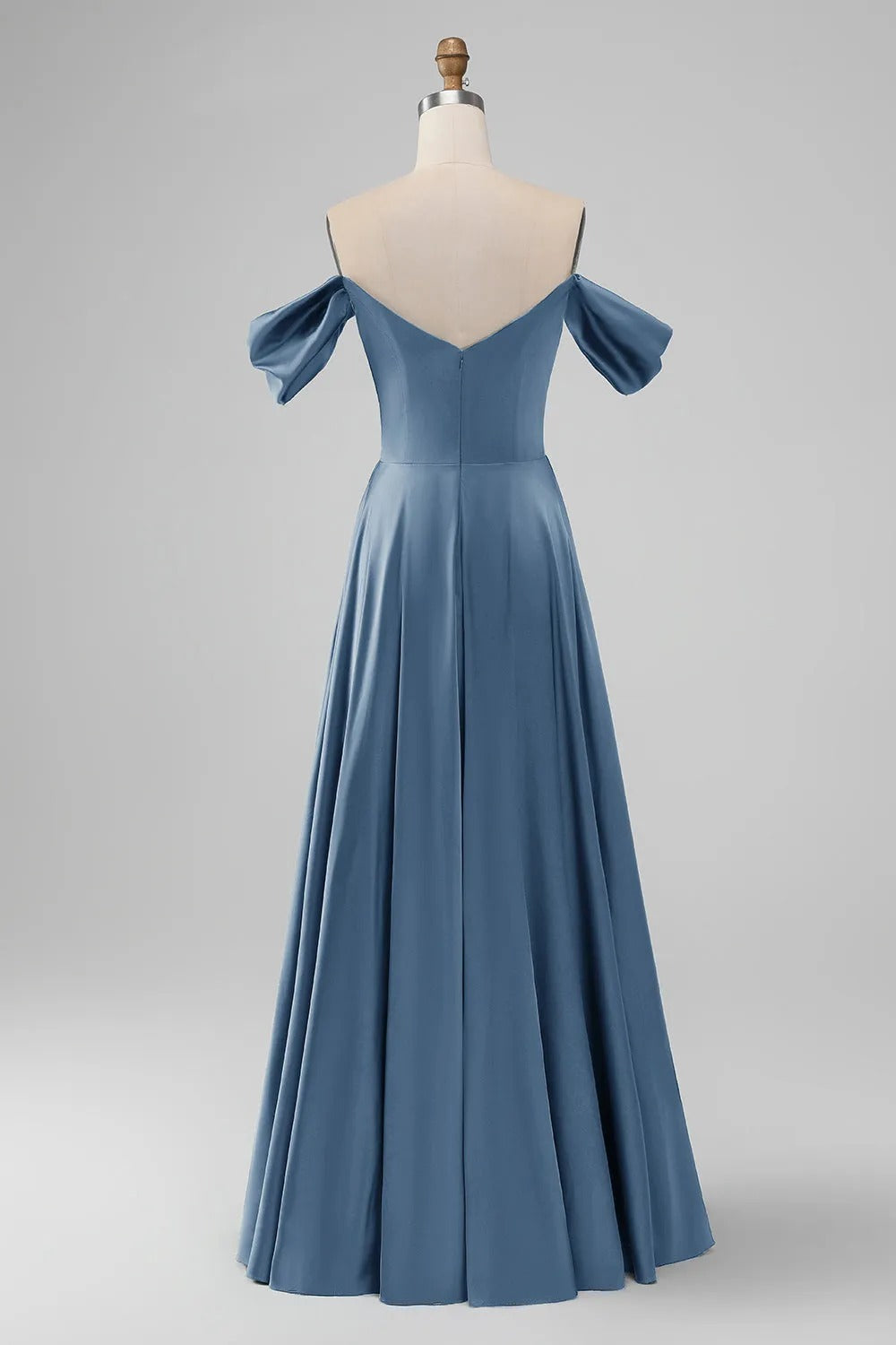 HEULORIA Elegant Off-The-Shoulder Pleated Satin Gown - Sweetheart Neckline A-Line Formal Evening Dress ED-232