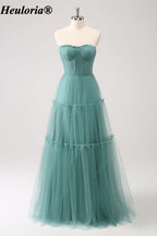 heuloria-Eucalyptus Strapless Tiered Tulle Bridesmaid Dress-ed-536