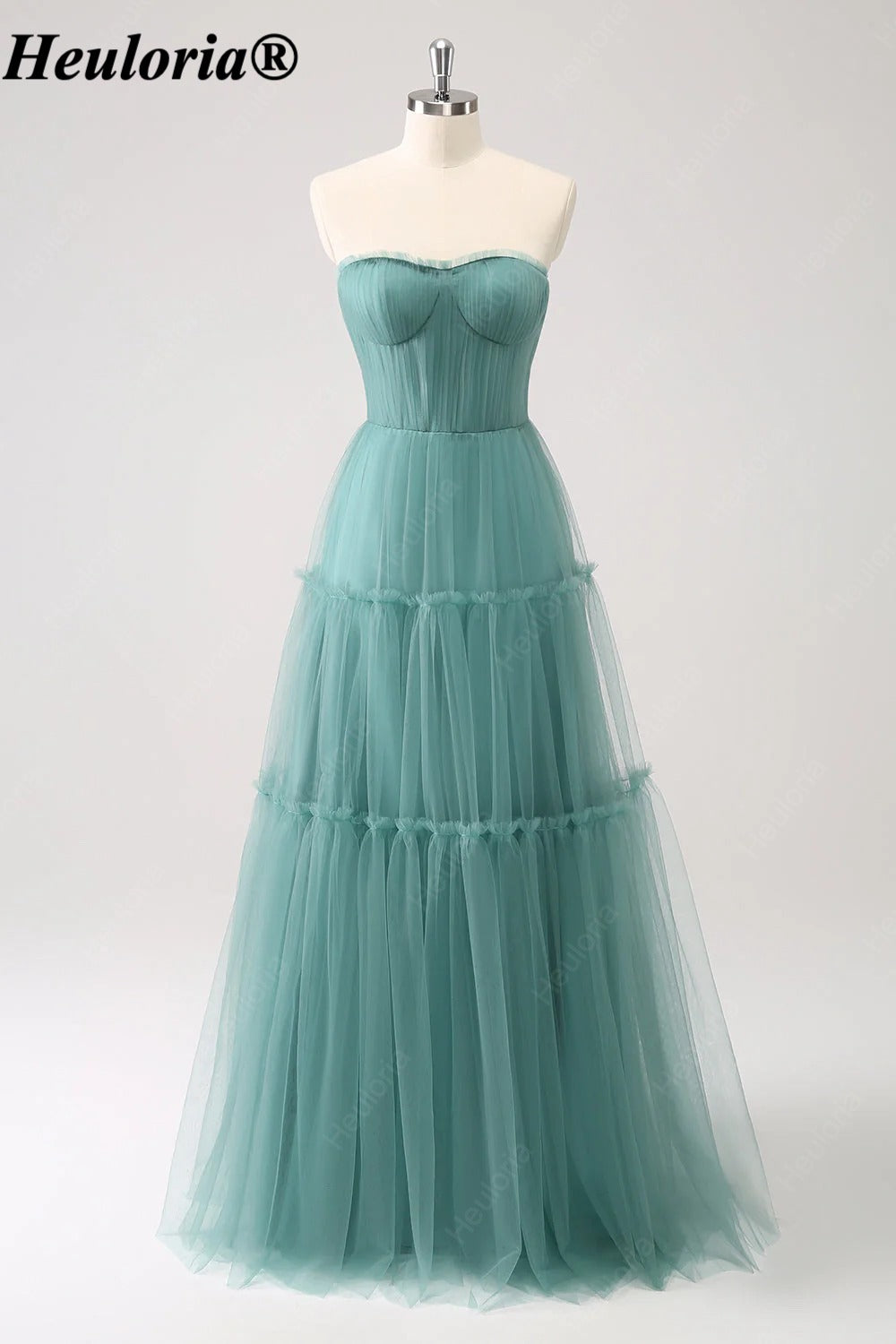 heuloria-Eucalyptus Strapless Tiered Tulle Bridesmaid Dress-ed-536