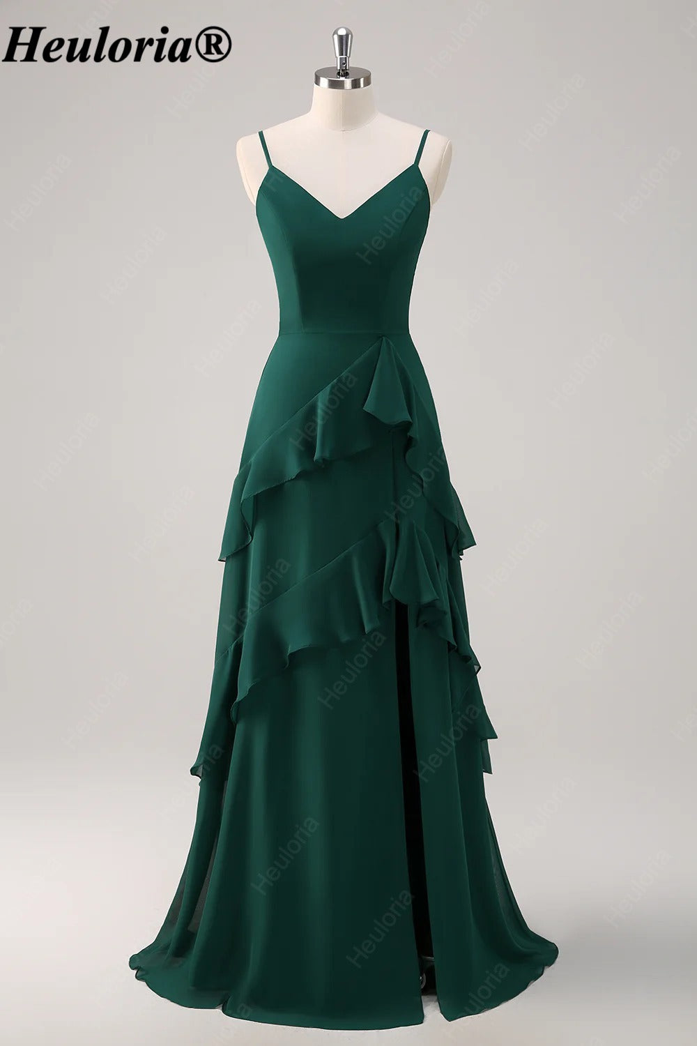 heuloria-dV-Neck Cascading Ruffle Bridesmaid Dress with Slit-ed-538