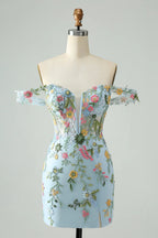HEULORIA Enchanting Multi-Color Floral Embroidery Mermaid Prom Dress with Side Slit and Detachable Straps ED-602