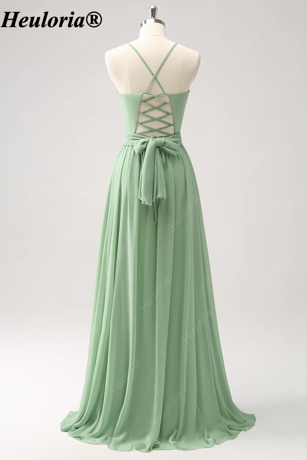 heuloria-Dusty Sage Chiffon Bridesmaid Dress with Lace-Up Back and Slit-ed-376
